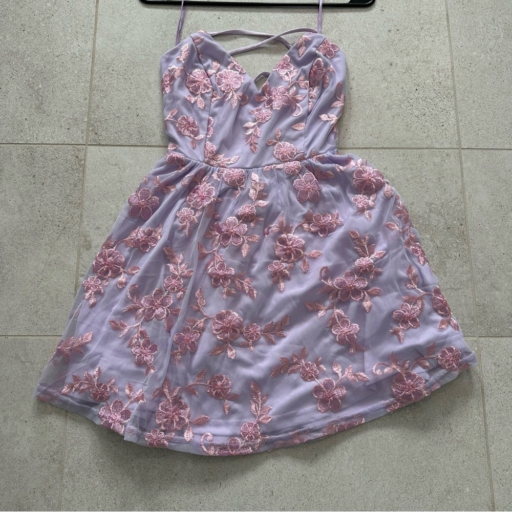 Windsor Purple A-line Halter Dress for Wedding Guest
